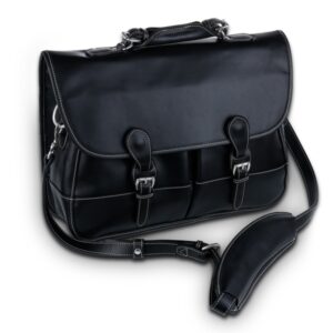 Burke & Wills Laptop Bag - Black Florentine Leather