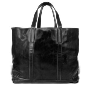 St. Charles Yacht Tote - Black Florentine Leather