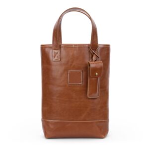 Westport Wine Tote - British Tan Florentine Leather