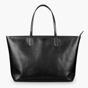 St. Anne Zippered Tote - Black Florentine Leather