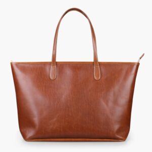 St. Anne Zippered Tote - British Tan Florentine Leather