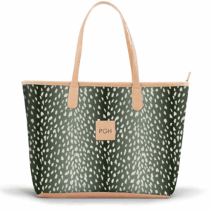 Savannah Zippered Tote - Leather Patch