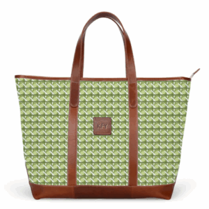 St. Charles Zippered Yacht Tote - Leather Patch