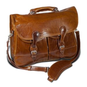 Burke & Wills Laptop Bag - British Tan Florentine Leather