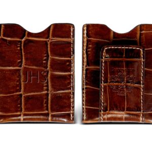 Original Money Clip - British Tan Moc Croc Leather