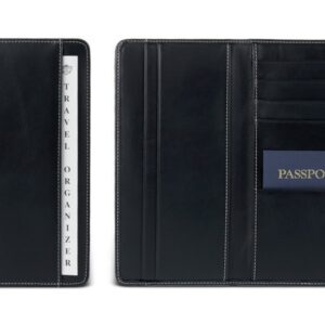 Travel Organizer - Black Florentine Leather