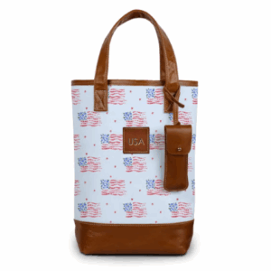 Westport Wine Tote - Leather Patch